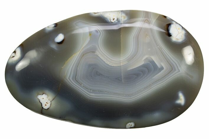 Polished Banded Blue and White Agate - Madagascar #319317